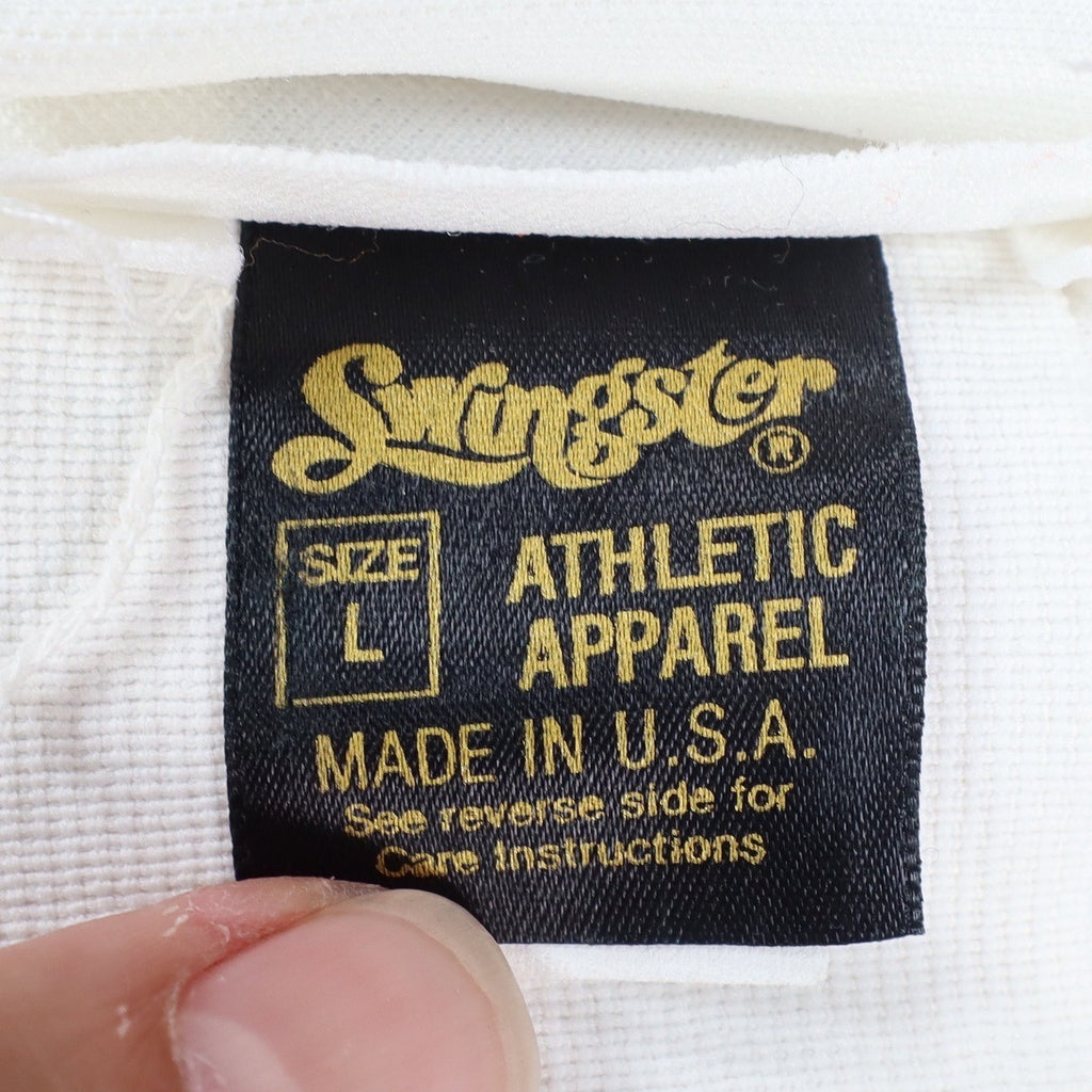 Swingster Athletic Shorts Mens L Vintage 70s White Polyester Visa Fabric USA - take2supply