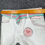 Levi's Y2K Bermuda Shorts Girls 12 White Denim NWT 2006 Retro Heart Pocket - take2supply
