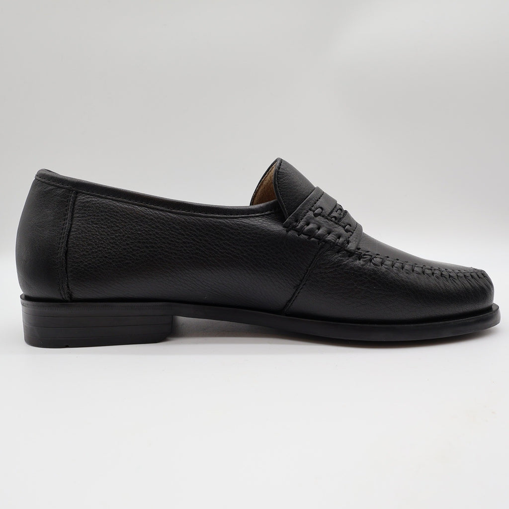 Nunn Bush Edgar Loafers Mens 9 M Black Tumbled Leather Comfort Gel Shoes 85533 - take2supply