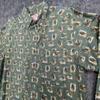 Wrangler Rugged Wear Leaf Print Shirt Mens M Green Cotton NWT R960LLV New - take2supply
