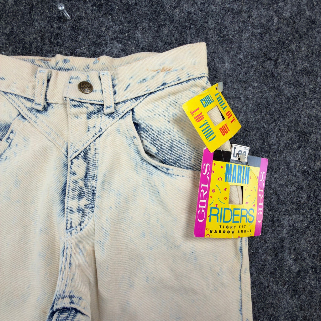 Lee 80s Vintage Marin Riders Jeans Girls 12 Acid Wash Yellow NWT C508 - take2supply