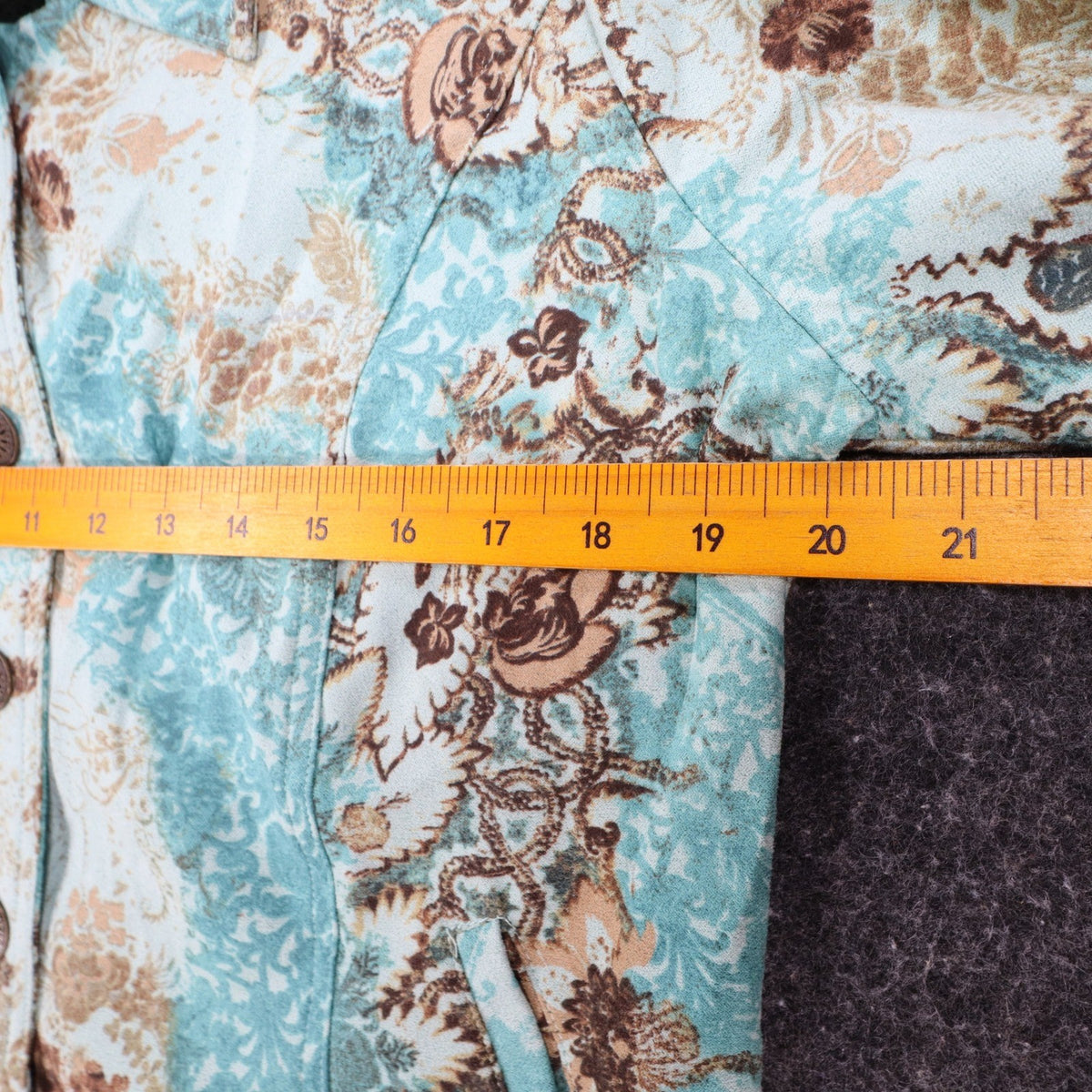 Company Collection Shirt Jacket Womens 8 Y2K Aqua Blue Paisley Floral Textured - take2supply