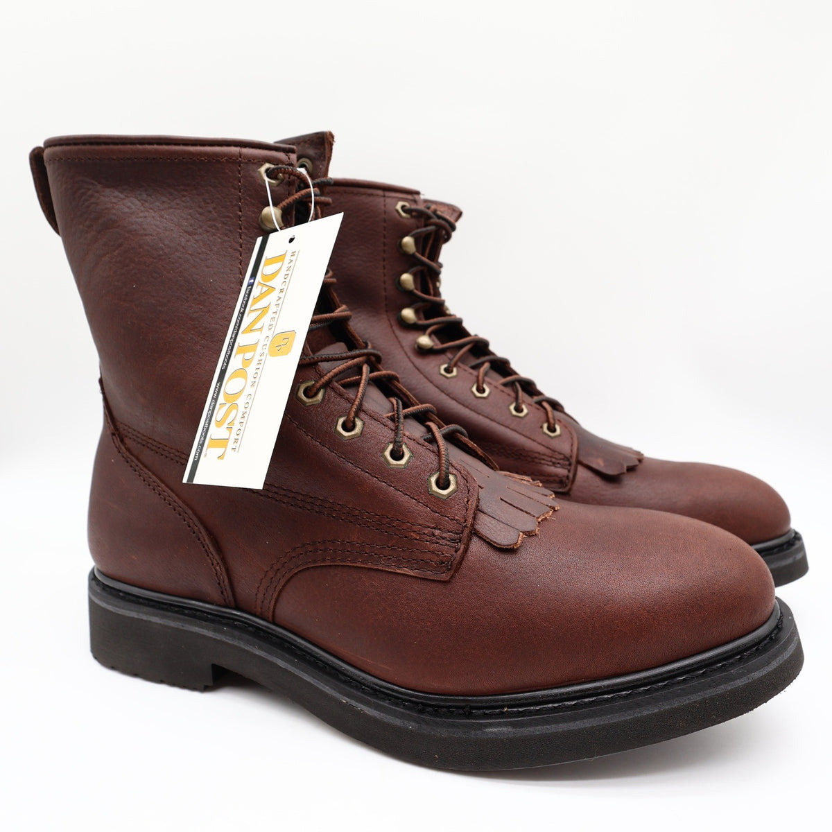 Dan Post Lace Up Work Boots Mens 12D Brown Oily Leather Kiltie DP69612 NWT - take2supply