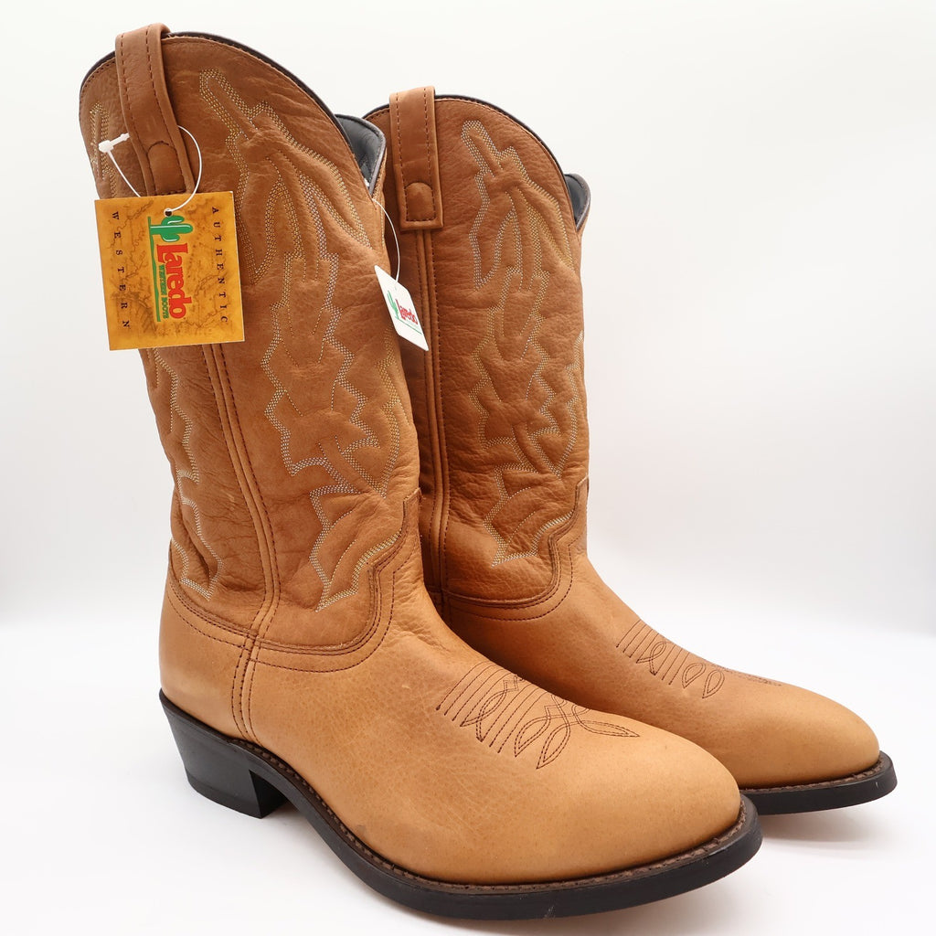 Laredo Western Cowboy Boots Mens 10 EW Leather Walnut Deertan 68372 NWT Box - take2supply