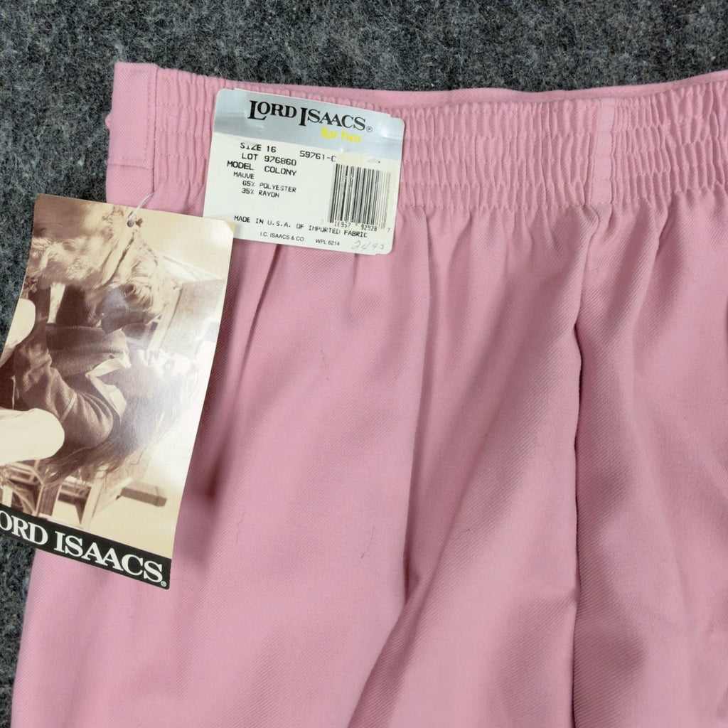 Lord Isaacs Vintage 90s Trousers Womens 16 Mauve Pink Polyester Rayon NWT - take2supply