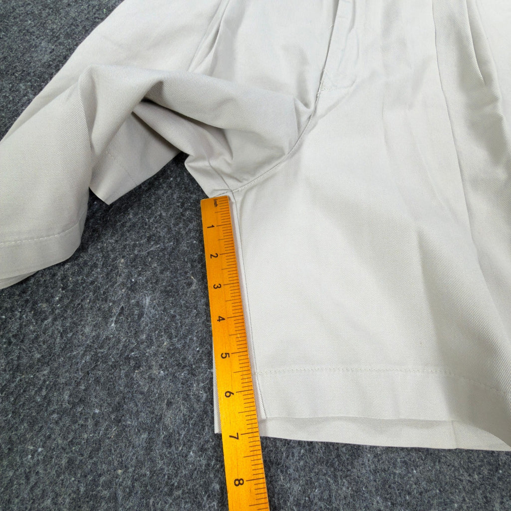 Lee Vintage 90s Pleated Shorts Womens 14 M Beige Cotton Twill NWT Deadstock - take2supply