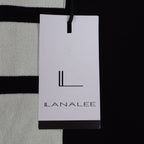 Lanalee Sweater Womens XL/1X Black White Striped Colorblock Back Zip Cotton Knit - take2supply