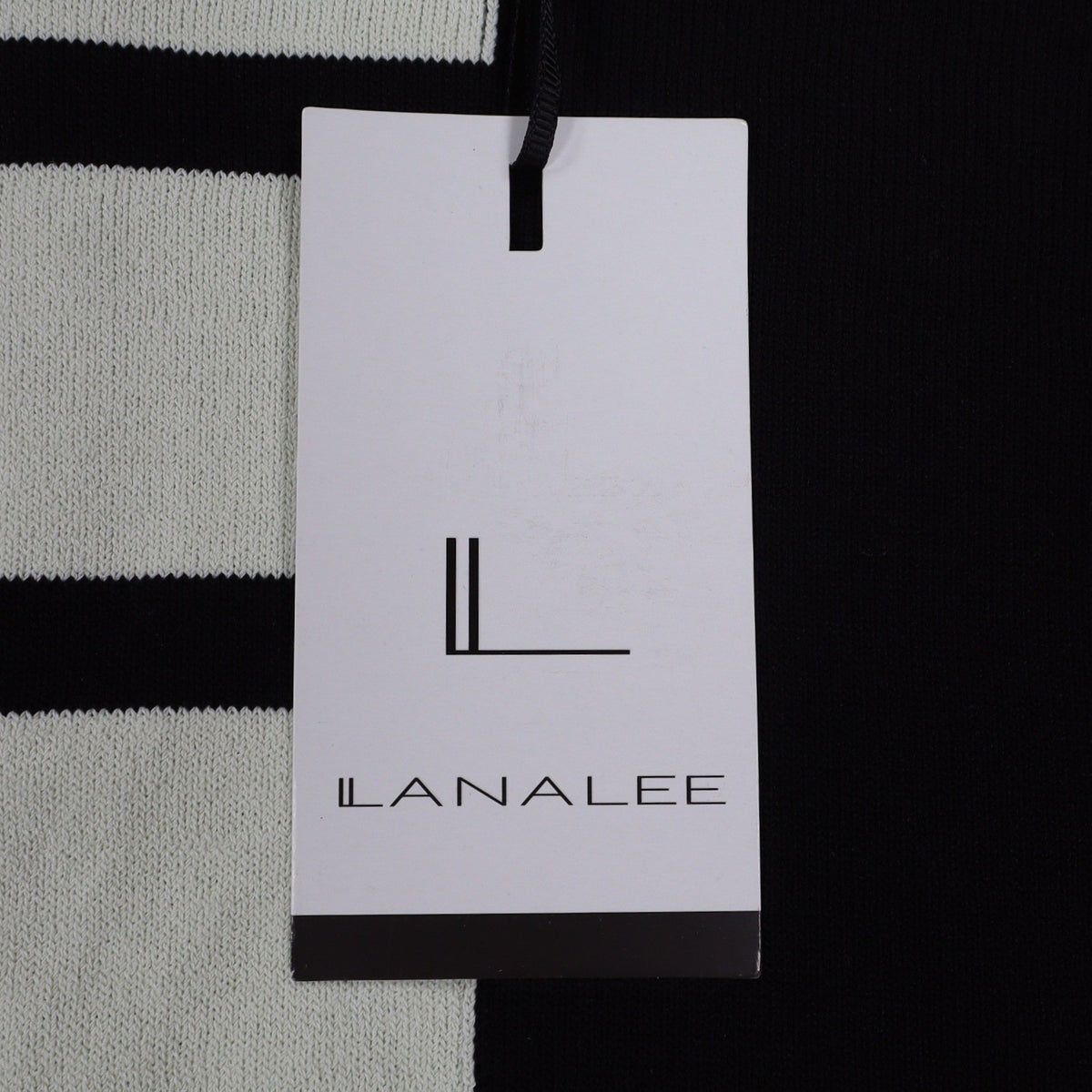 Lanalee Sweater Womens XL/1X Black White Striped Colorblock Back Zip Cotton Knit - take2supply