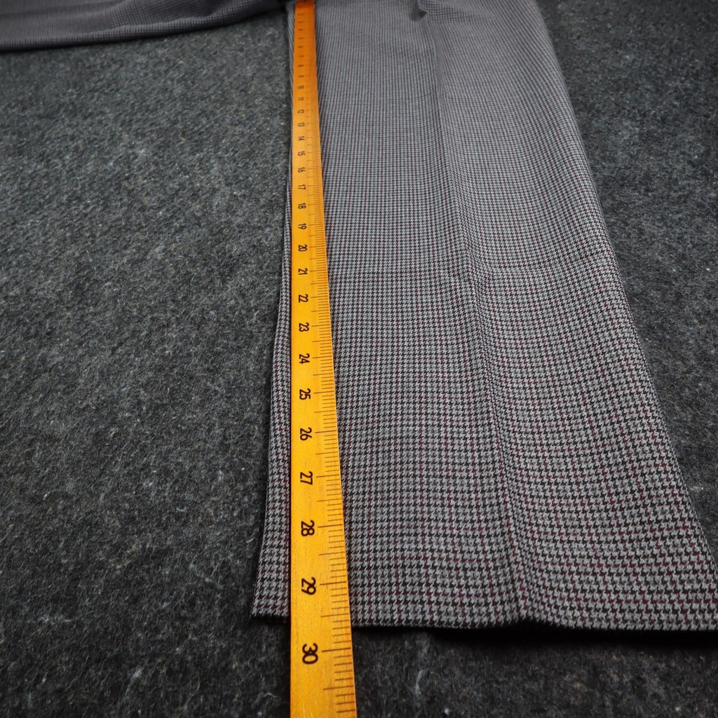 Southern Lady Plaid Dress Pants Womens 8 Vintage Grey Burgundy Pleated Trousers - take2supply
