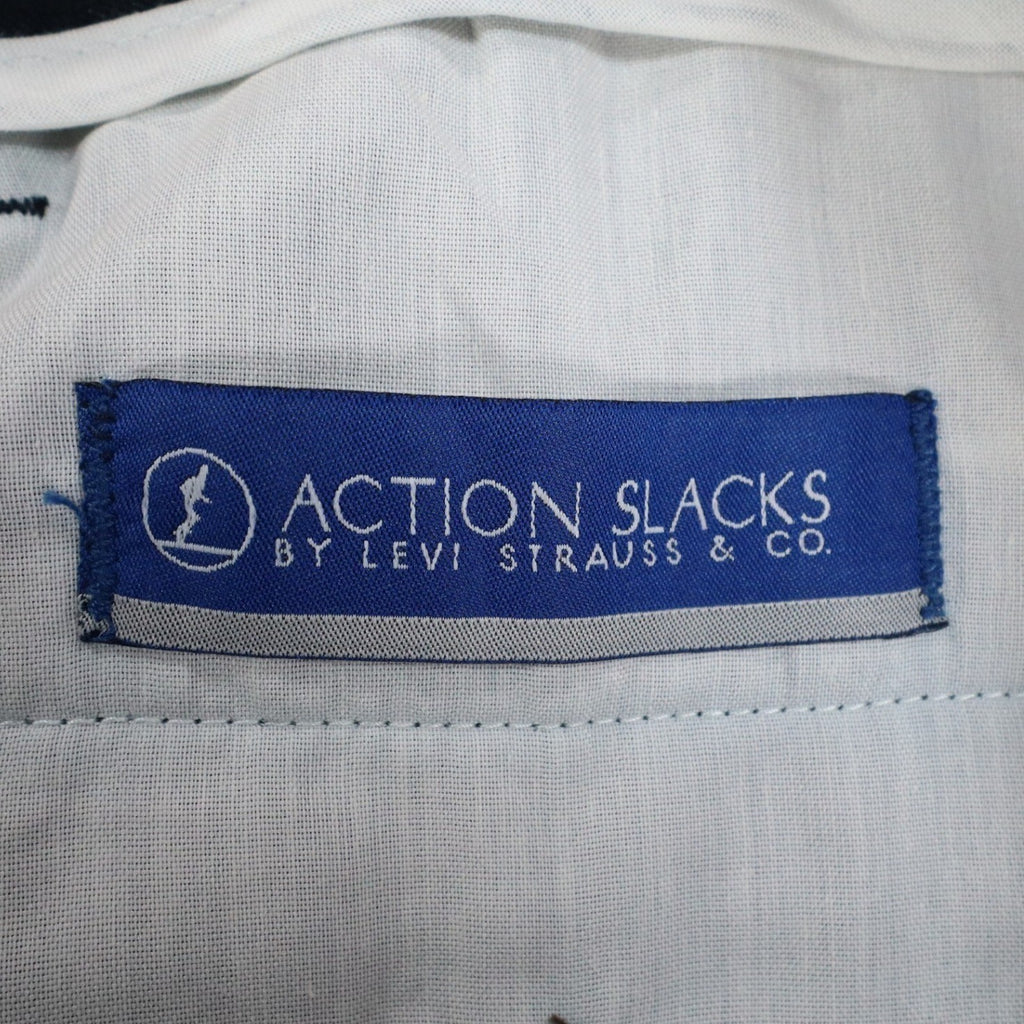 Levi Strauss Action Slacks Mens 33x30 Vintage 2001 Navy Blue Polyester Pants NWT - take2supply