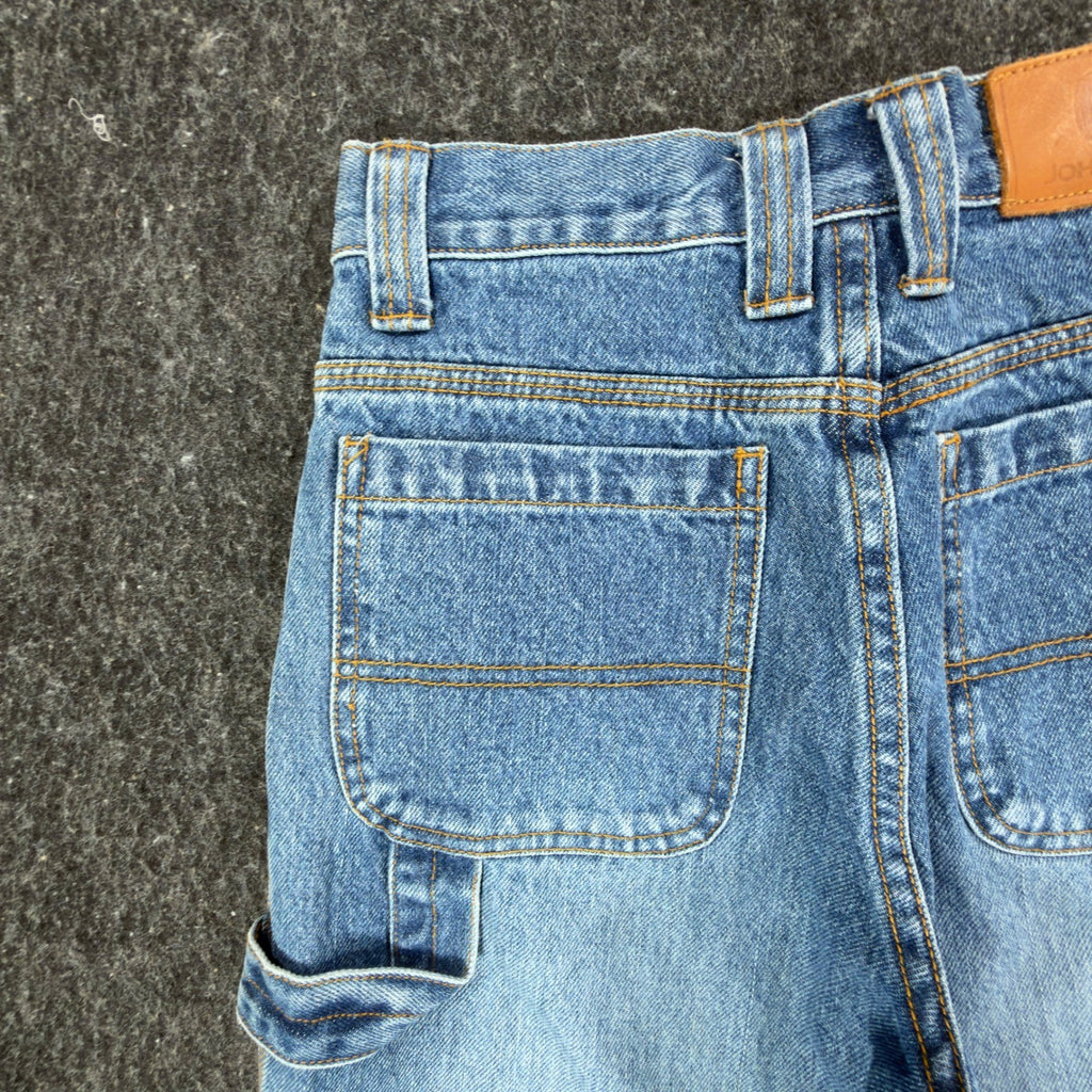 John Deere Y2K Carpenter Shorts Girls 10 Blue Stone Wash Denim NWT - take2supply