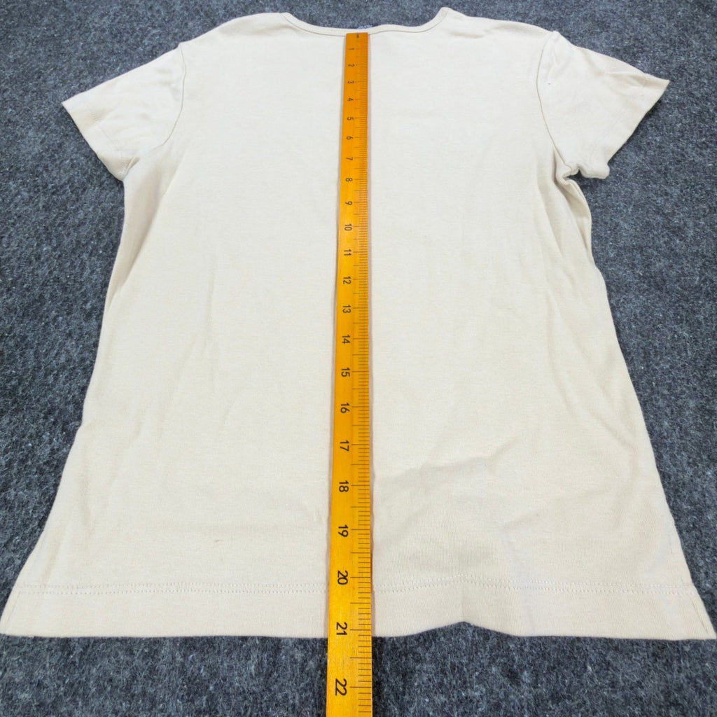 U.S. Polo Assn. Vintage Style Tee Women Medium Beige Cotton Logo Shirt New - take2supply