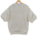 IRVINE PARK Mens XLG Tan Cable Knit Short Sleeve Sweater - take2supply