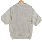 IRVINE PARK Mens XLG Tan Cable Knit Short Sleeve Sweater - take2supply