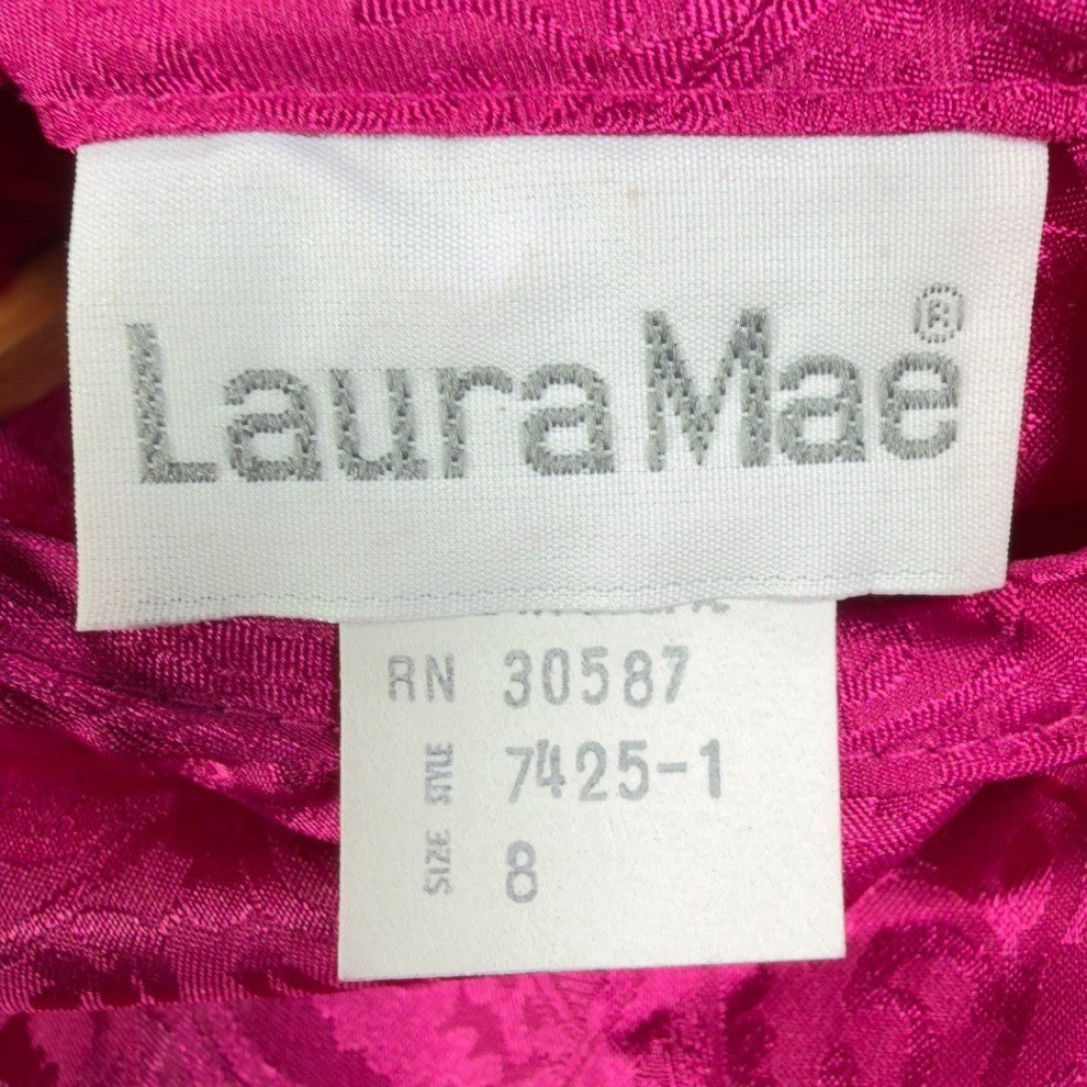 Laura Mae Vintage 80s Blouse Womens 8 Pink Polyester NWT - take2supply