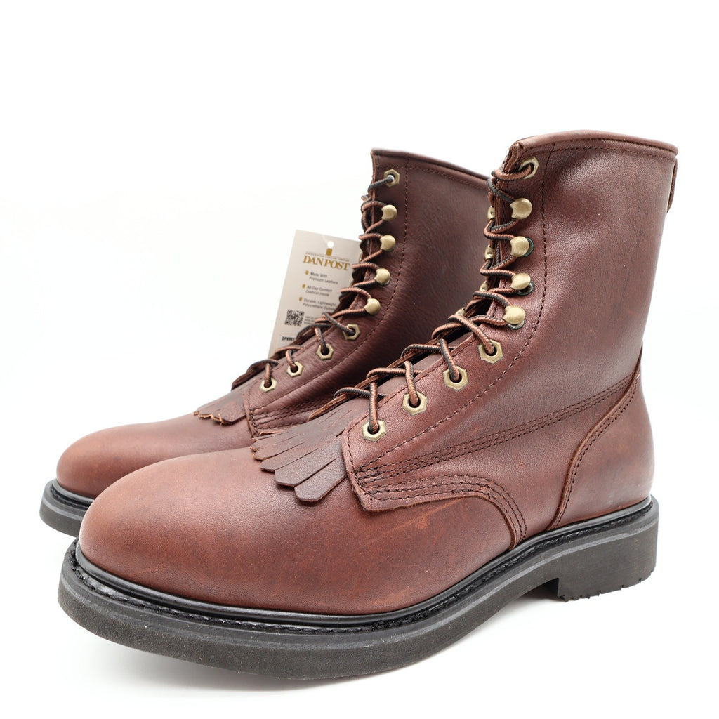 Dan Post Lace Up Work Boots Mens 12D Brown Oily Leather Kiltie DP69612 NWT - take2supply