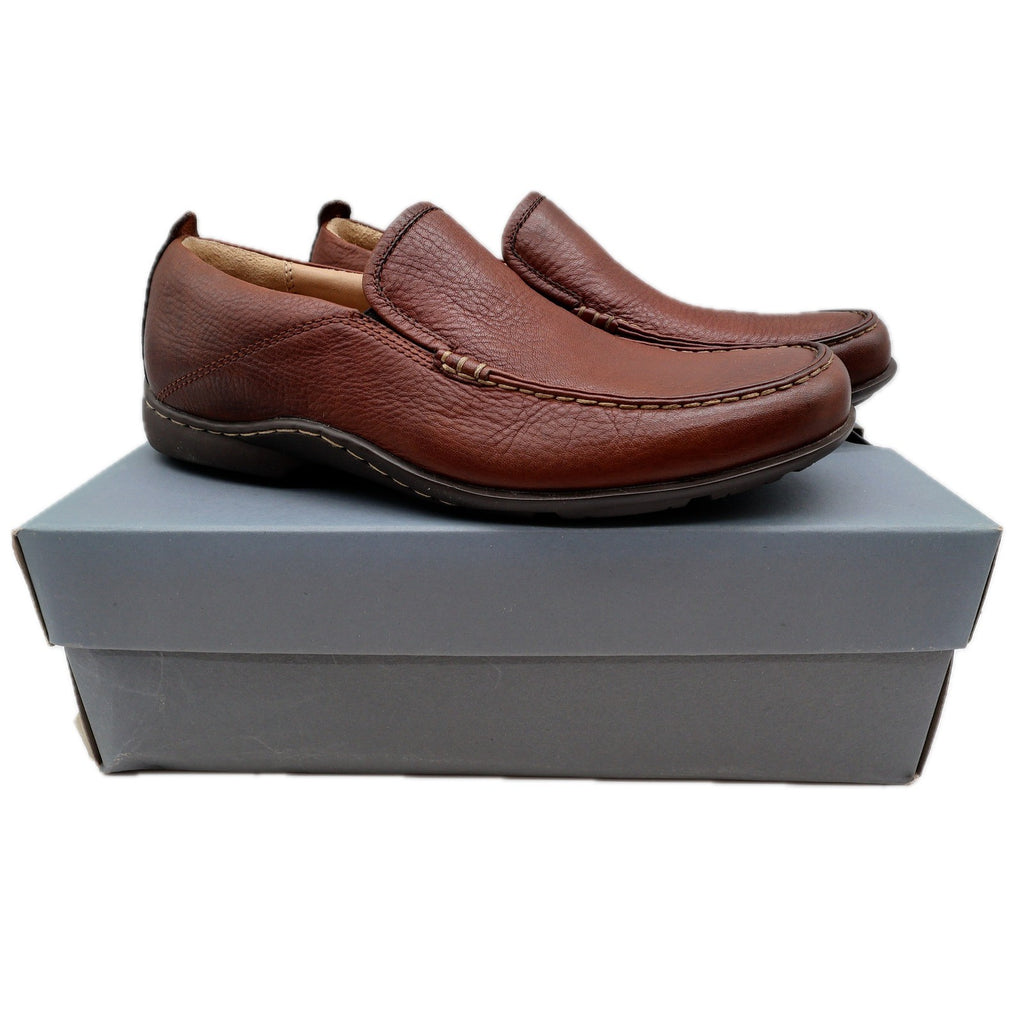 Hush Puppies GT Slip On Loafers Mens 9.5 Red Brown Leather Bounce H12466 NEW - take2supply