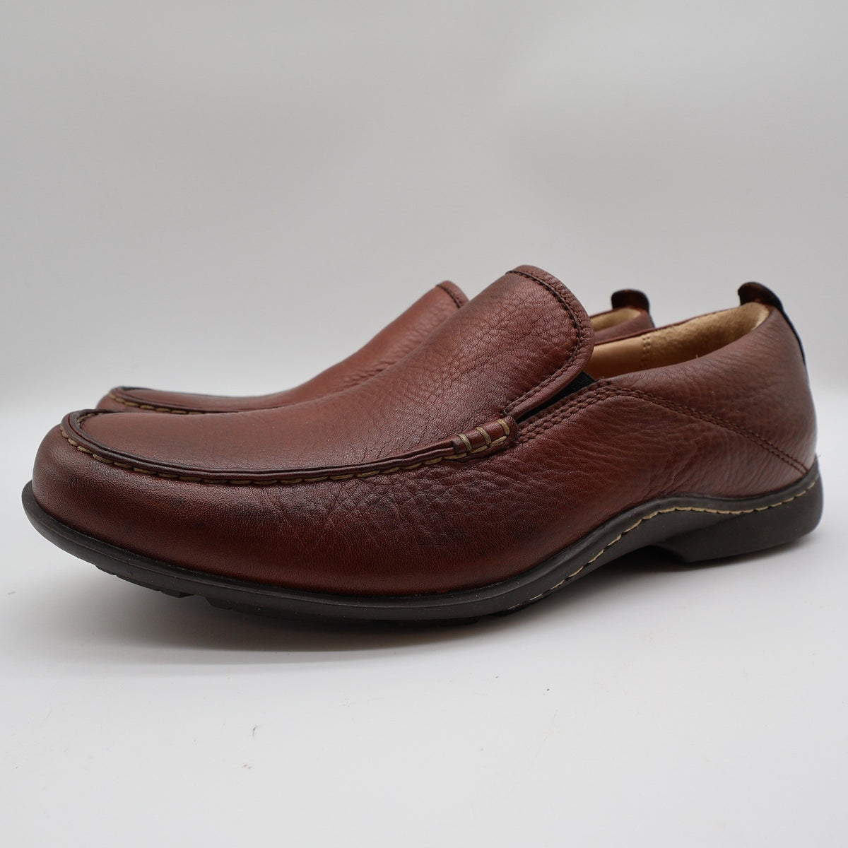 Hush Puppies GT Slip On Loafers Mens 9.5 Red Brown Leather Bounce H12466 NEW - take2supply