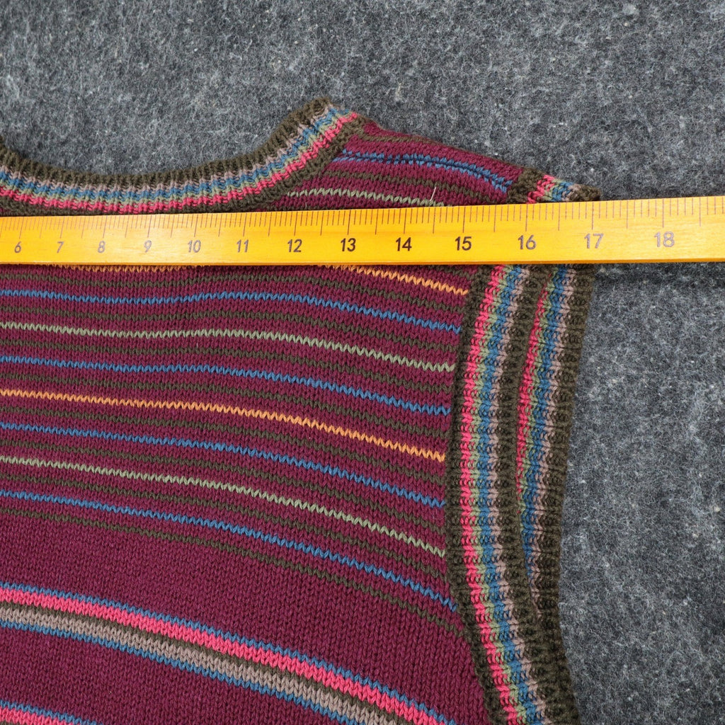Donnkenny Sweater Vest Womens Medium Vintage 90s Burgundy Beaded Ramie Cotton - take2supply