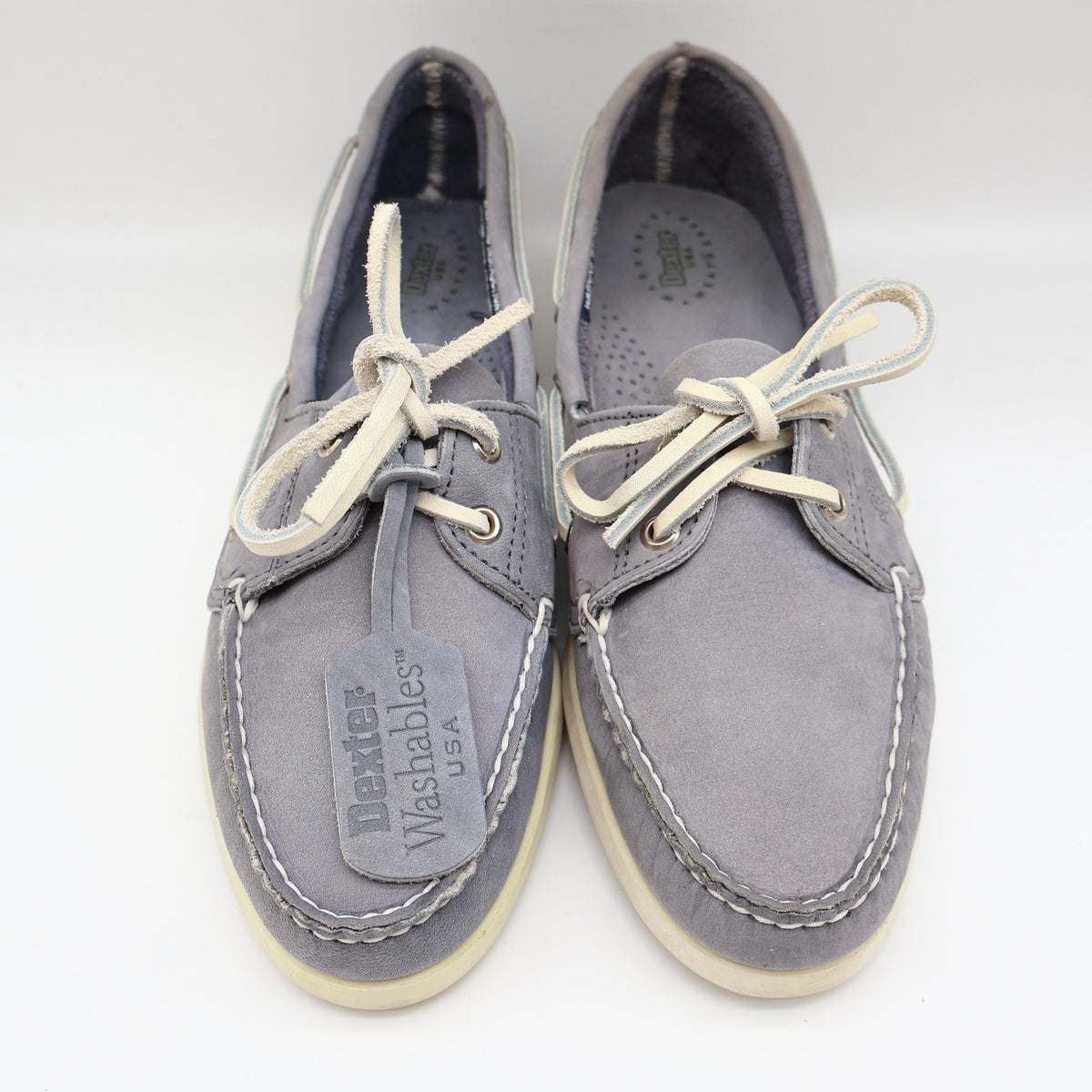 Dexter Boat Shoes Womens 9 Vintage 90s USA Ocean Blue Leather Washables R485-8 - take2supply
