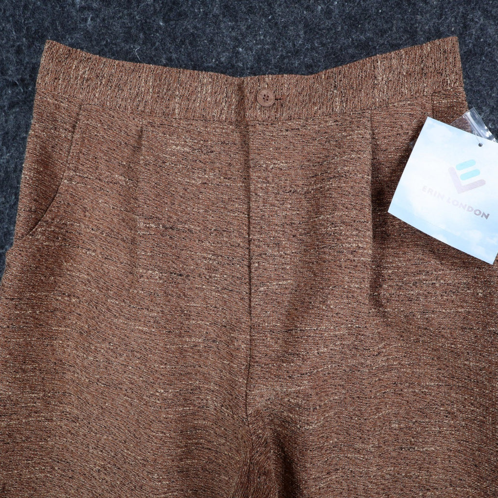 Erin London Pants Womens S Camel Brown Pleated Straight Leg NWT NOS - take2supply