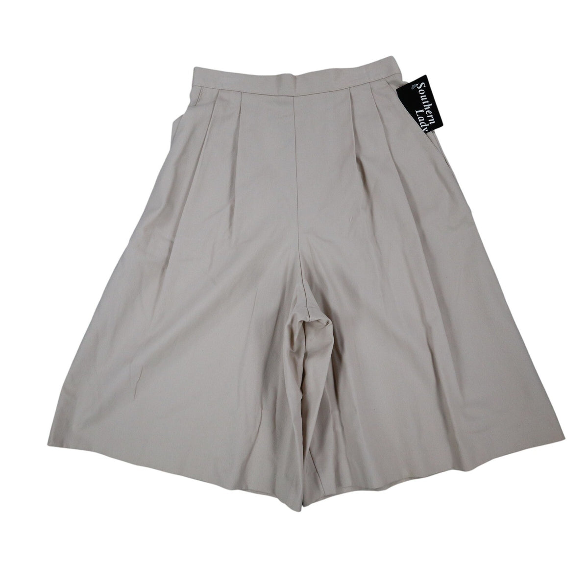 Southern Lady Culottes Womens 10 Vintage 90s Khaki Twill Pleated Wide Leg Shorts - take2supply
