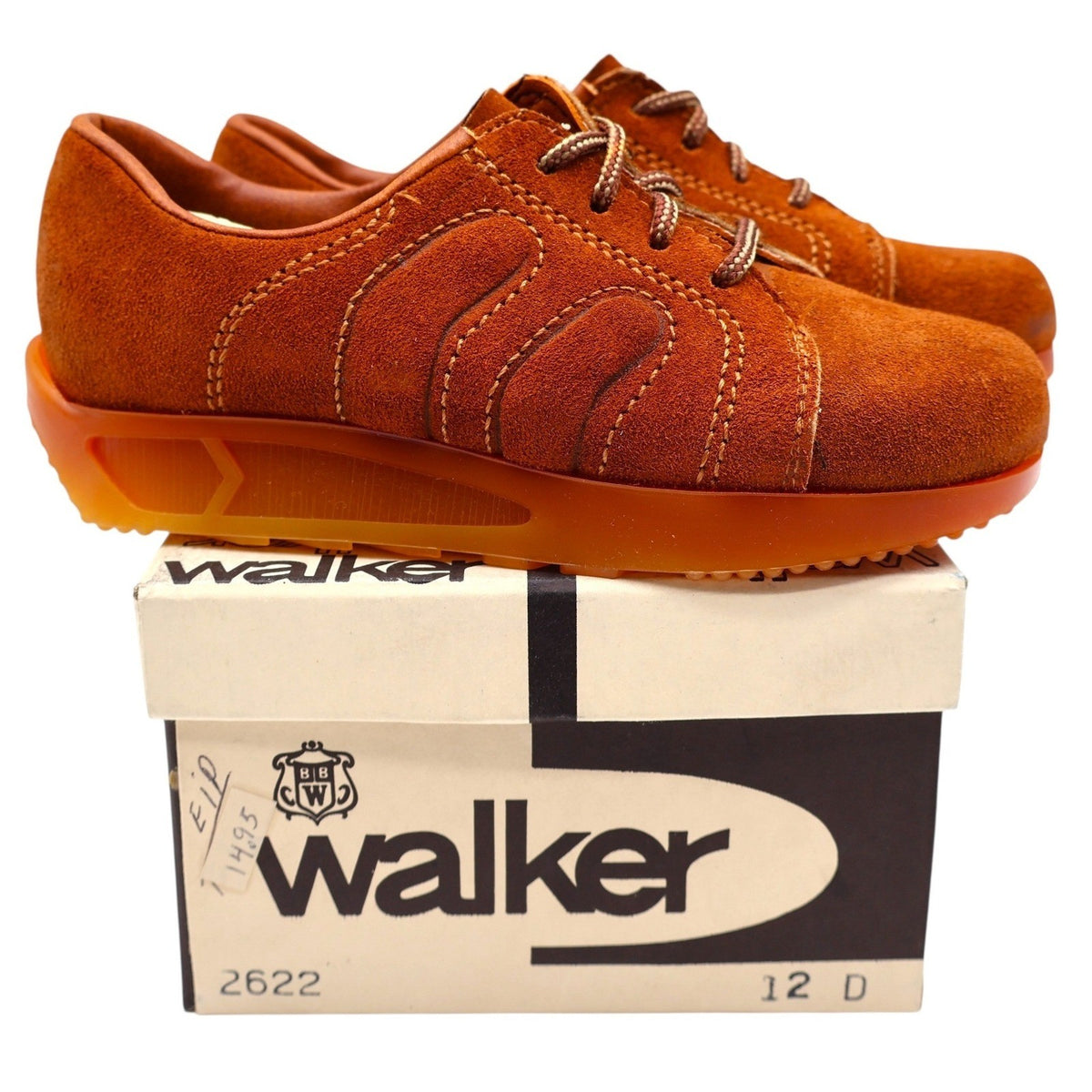 Walker Oxford Sneakers Kids 12 D Vintage 70s Rust Suede Platform Made in USA - take2supply