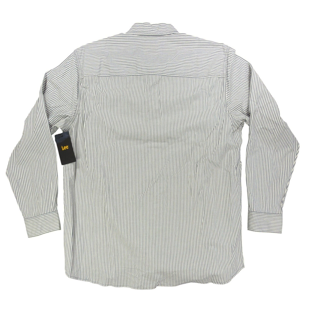 Lee Men XL Ecru Stripe Button Down Shirt Long Sleeve Cotton Stretch NWT C451 - take2supply