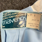 Maverick Shorts Womens 3 Sky Blue Poly Cotton High Waist Vintage 80s USA - take2supply