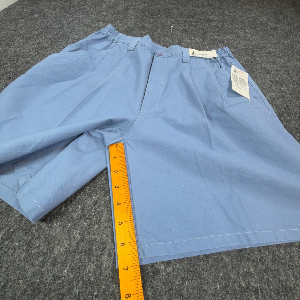 Vintage London Fog Mens 32 Blue Cotton Pleated Shorts Deadstock - take2supply