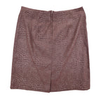 AGB Byer California Skirt Suit Set 12 Brown Crocodile Embossed Zip Jacket Skirt - take2supply