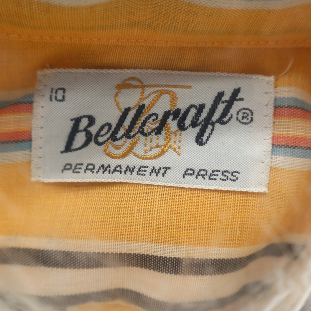Bellcraft Shirt Boys 10 Mustard Yellow Striped Long Sleeve Point Collar NWT - take2supply