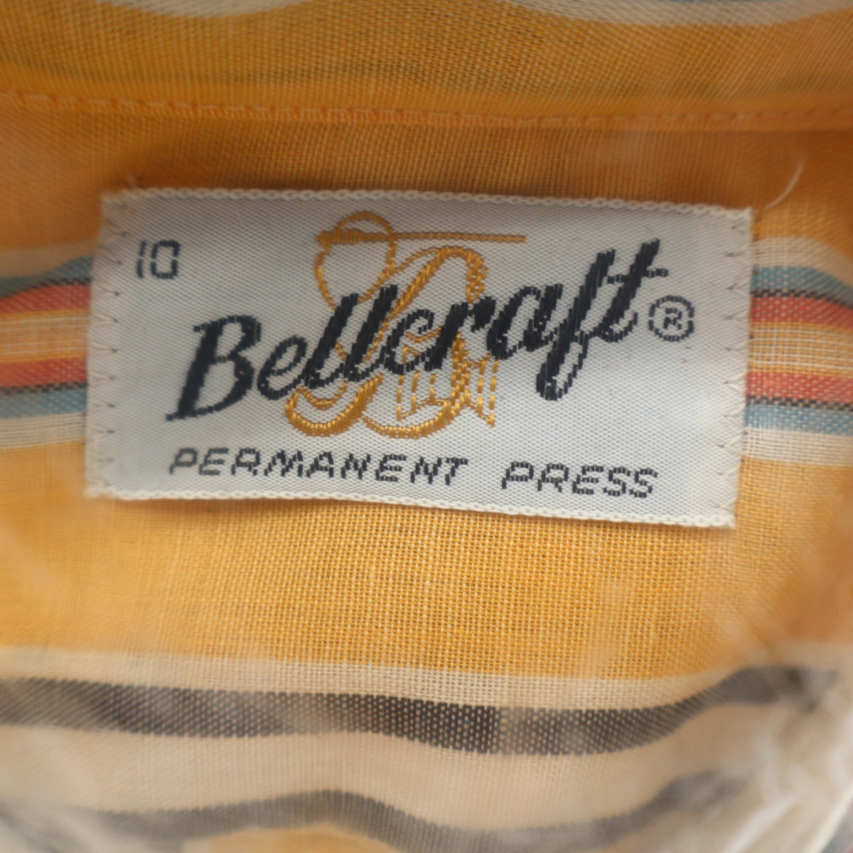 Bellcraft Shirt Boys 10 Mustard Yellow Striped Long Sleeve Point Collar NWT - take2supply