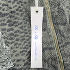 She + Sky Snake Print Denim Mini Skirt Women Large Green Distressed NWT - take2supply