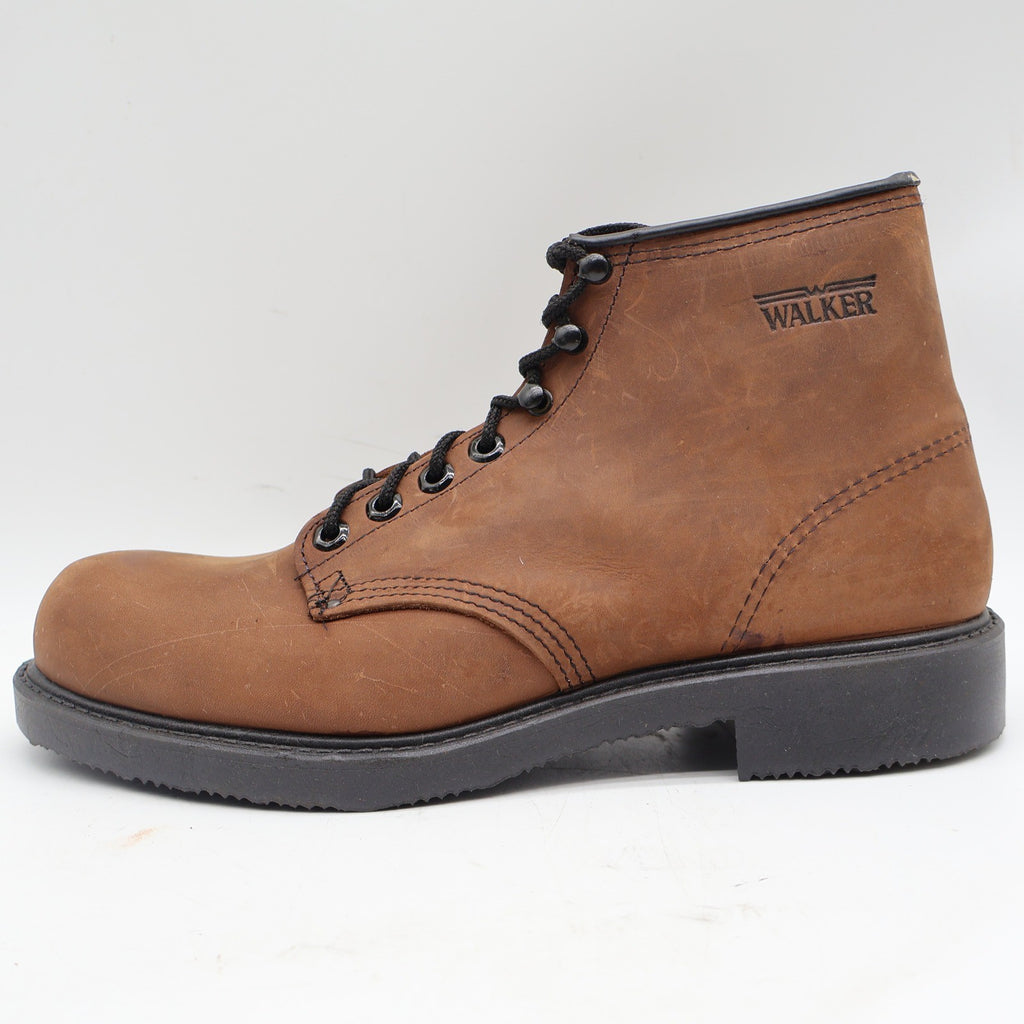 Walker Work Boots Mens 10 D Vintage Made in USA Brown Leather Lace Up 685 NEW - take2supply