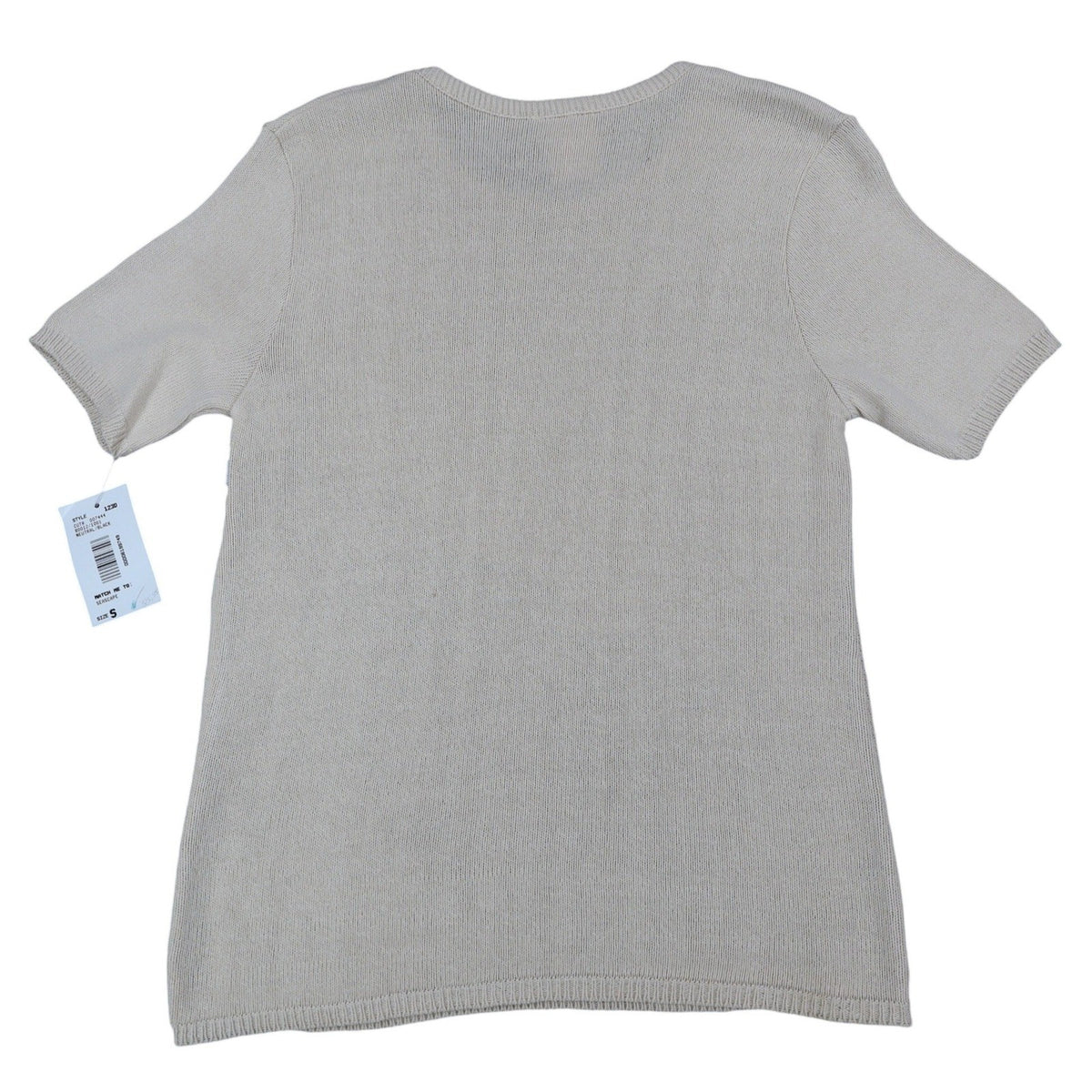 Cream Company Collection seashell and starfish knit top, plain back view