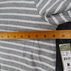 Erin London Womens M Gray White Striped Lace Up Hooded Tunic Top NWT - take2supply