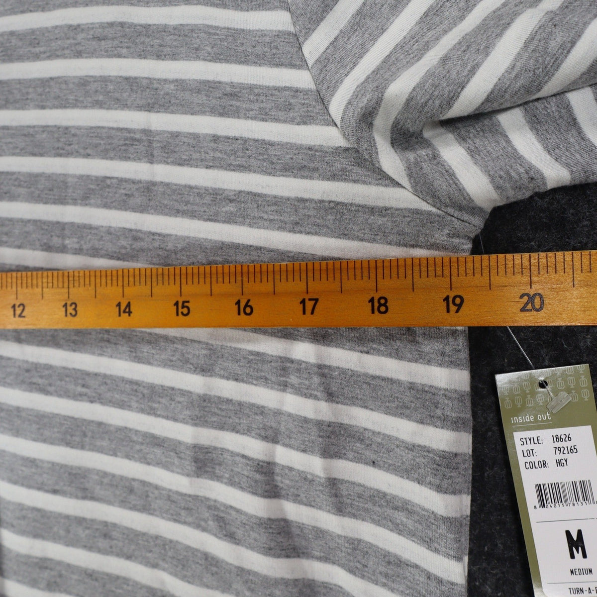 Erin London Womens M Gray White Striped Lace Up Hooded Tunic Top NWT - take2supply