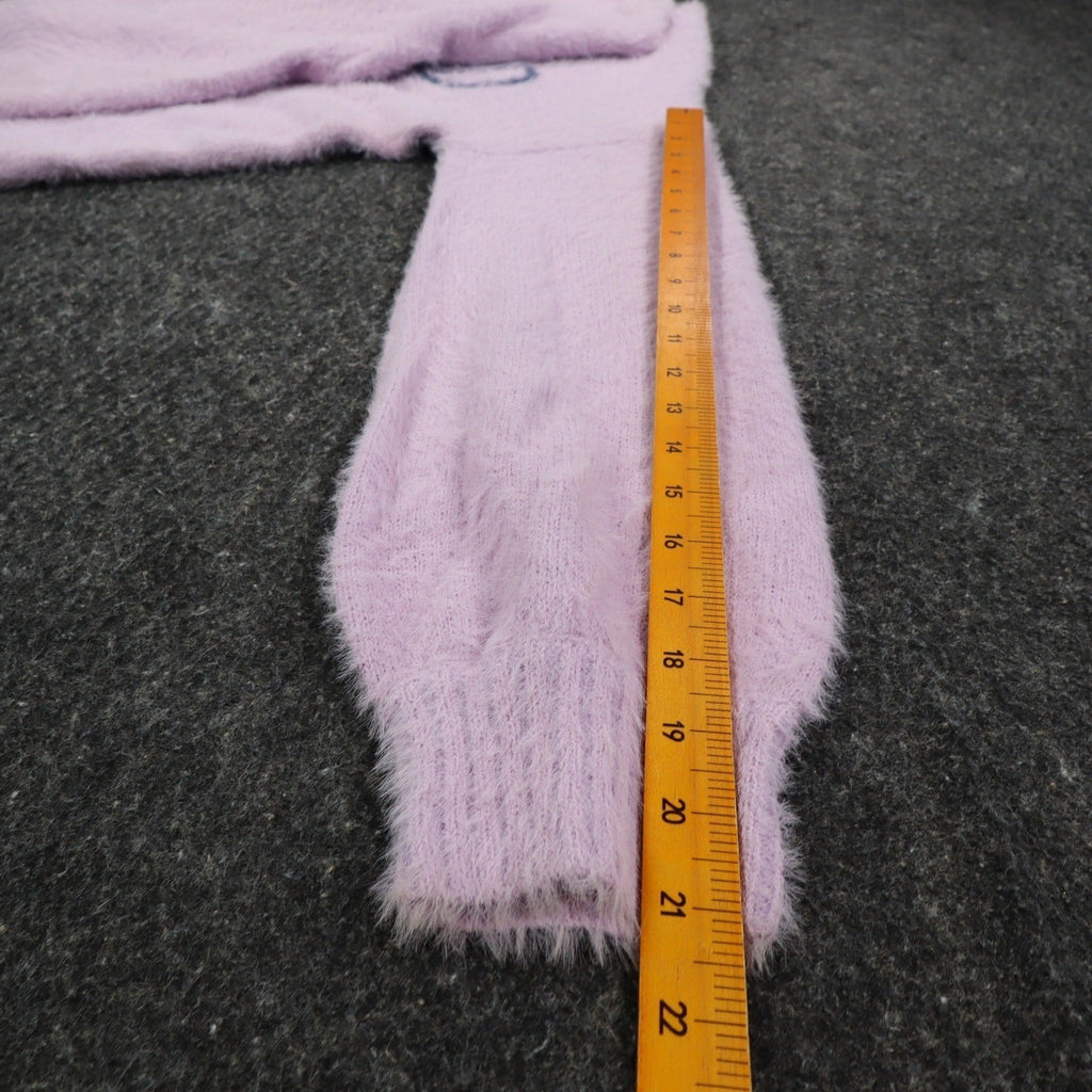 Hem & Thread Weekend Sweater Womens Large Lavender Fuzzy Eyelash Knit 31351 - take2supply