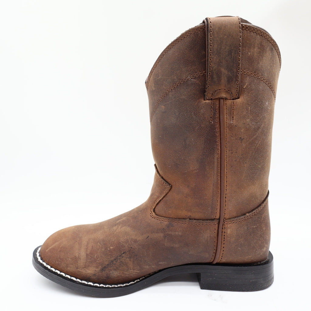 Justin Kids Western Boots 11.5 D Brown Leather 3410C NWT Deadstock New - take2supply
