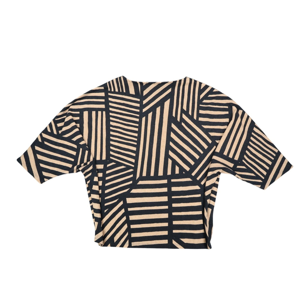 Erin London Top Womens Medium NWT Black Tan Geometric Dolman Sleeve Shirt - take2supply