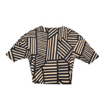 Erin London Top Womens Medium NWT Black Tan Geometric Dolman Sleeve Shirt - take2supply