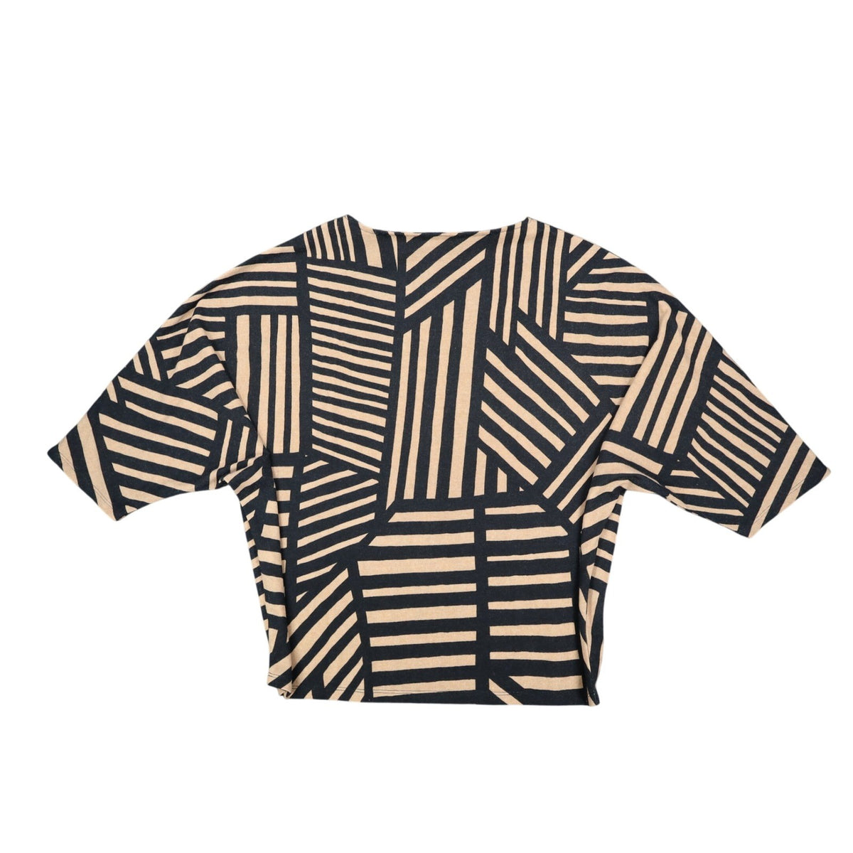 Erin London Top Womens Medium NWT Black Tan Geometric Dolman Sleeve Shirt - take2supply
