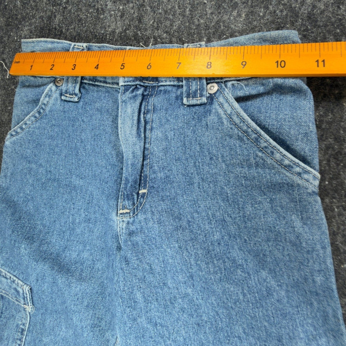 Lee Pipes Vintage 90s Cargo Jeans Boys 5 Reg Wide Leg NOS NWT Light Wash - take2supply
