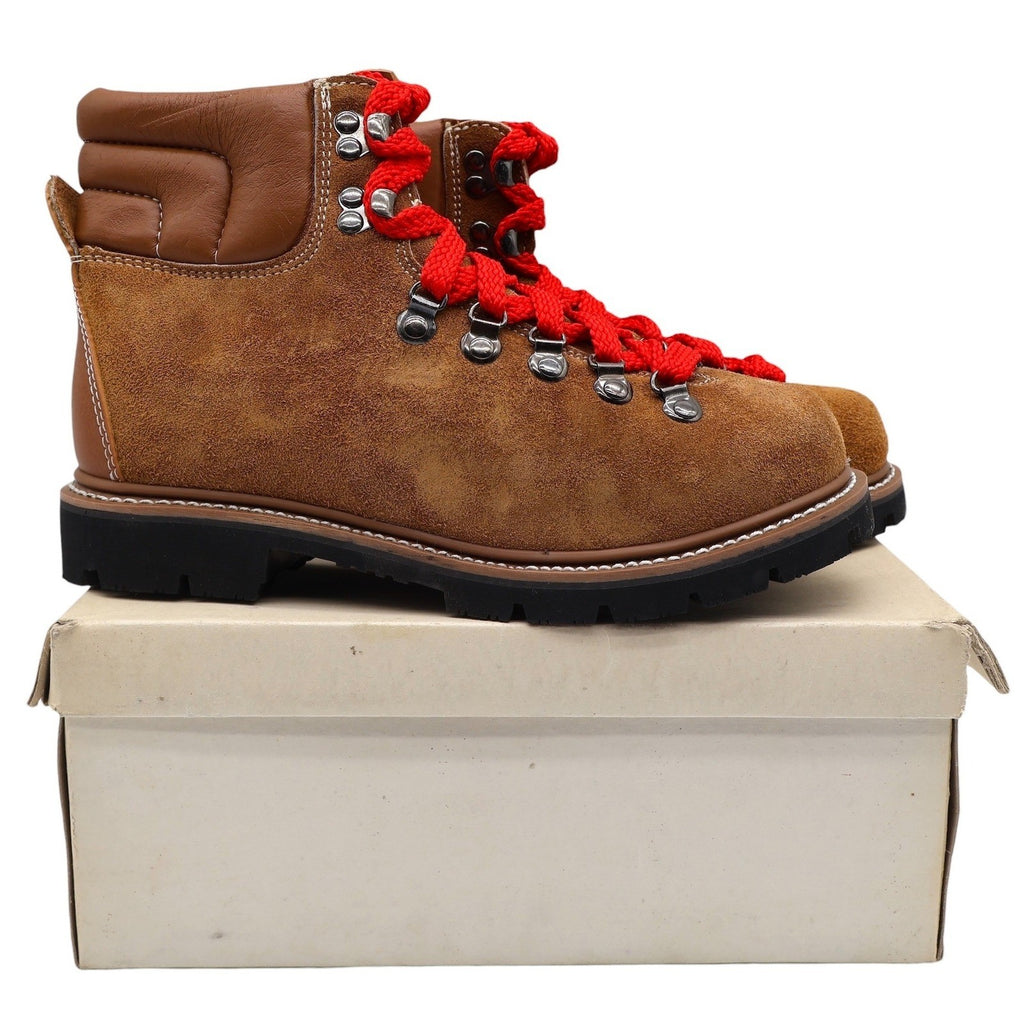 Avanguardia Hiking Boots Size 6 Vintage Sand Suede Leather Red Laces Deadstock - take2supply