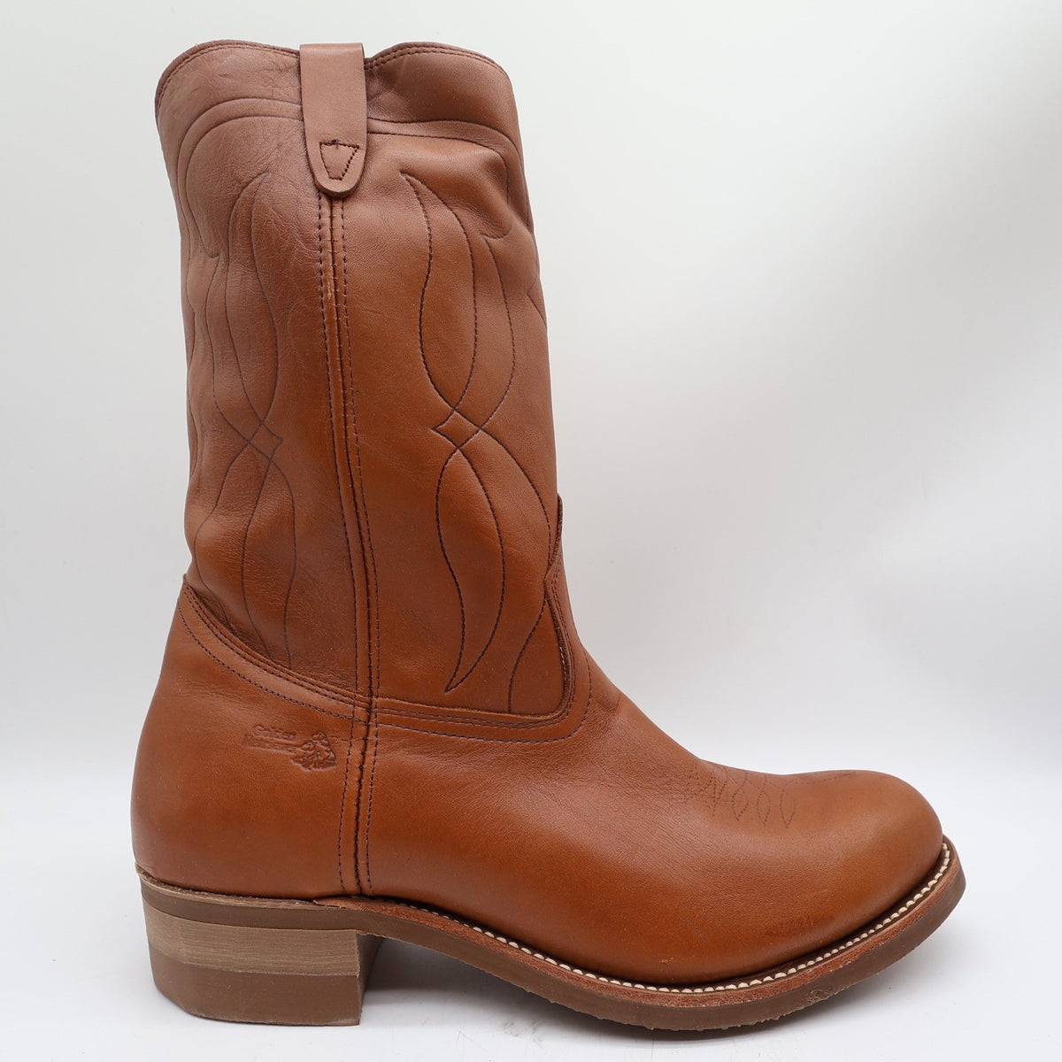 Walker Vintage Western Boots Mens 11 Brown Leather Deadstock NIB USA Made - take2supply