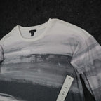Tribal Long Sleeve Top Womens Small Cream Grey Abstract Stripe Knit 26850-2281 - take2supply