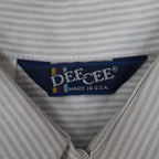 Dee Cee Striped Button Up Shirt Womens 9/10 Vintage 80s Gray Cotton Blend USA - take2supply