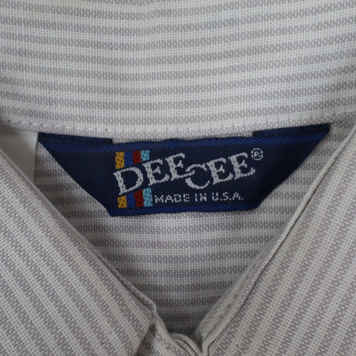 Dee Cee Striped Button Up Shirt Womens 9/10 Vintage 80s Gray Cotton Blend USA - take2supply