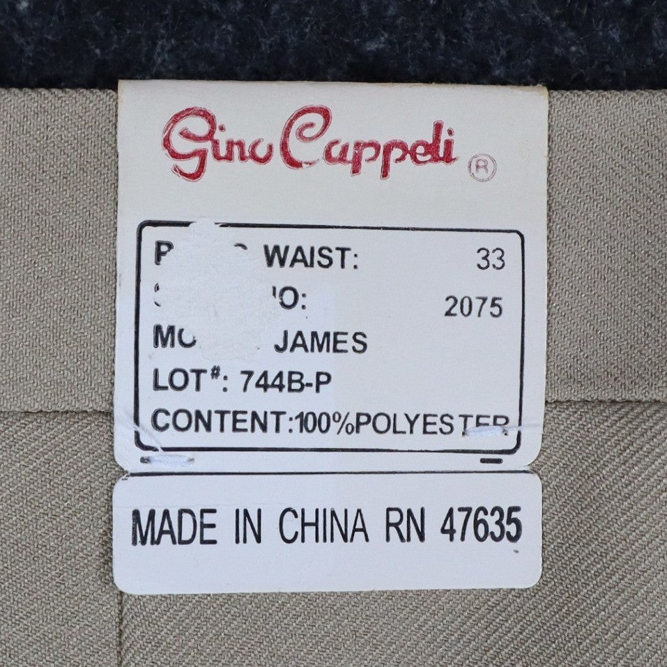 Gino Cappeli Dress Pants Mens 33 Vintage 90s Tan Polyester Pleated Trousers NEW - take2supply